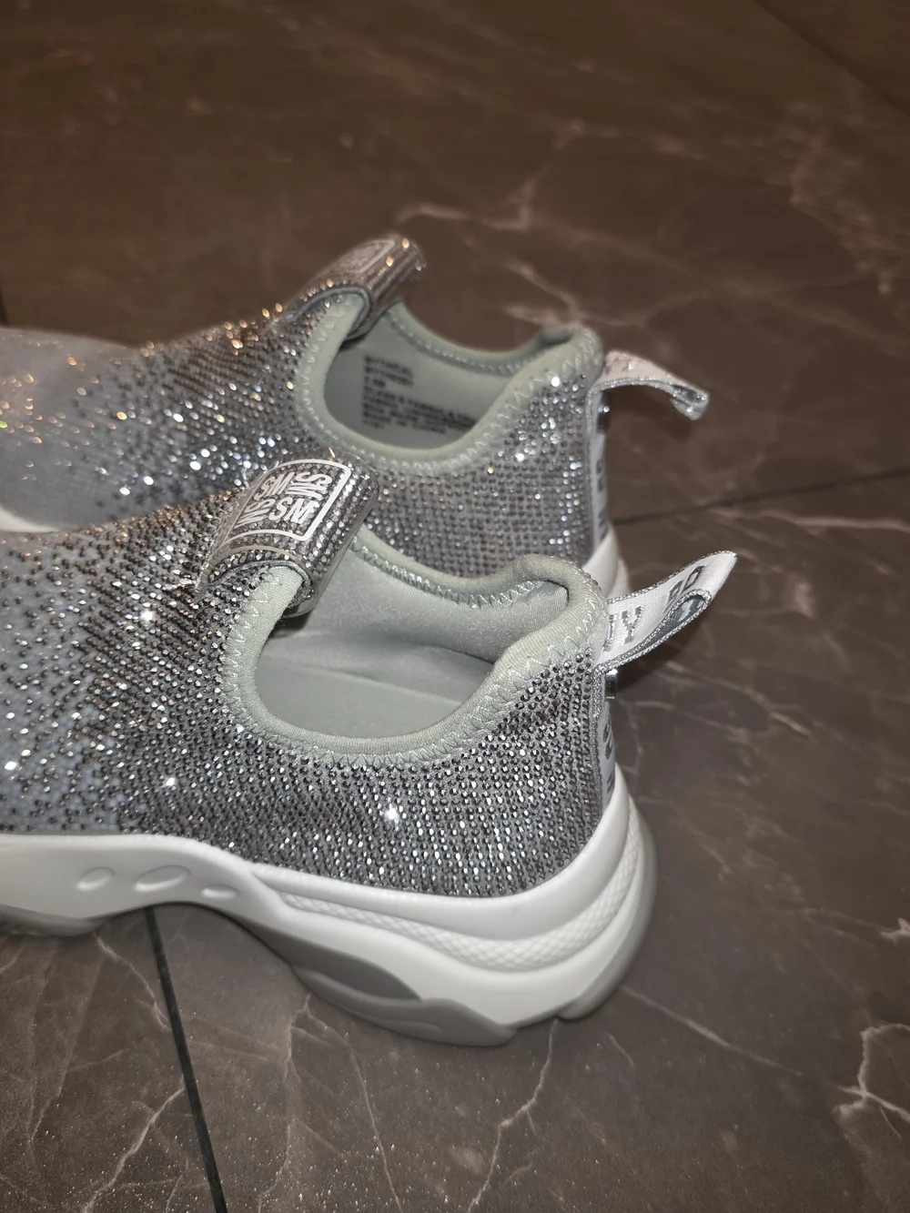 Steve Madden Silver Glitter Slip-On Sneakers